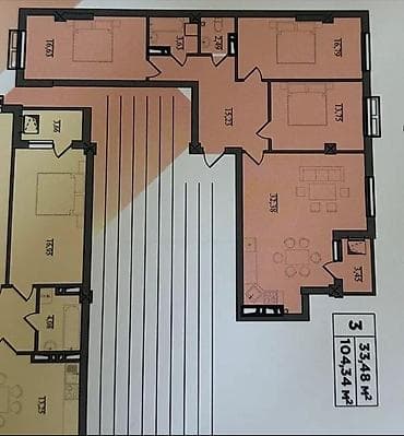 Недвижимость: 3 комнаты, 104 м², Элитка, 5 этаж, Готовая ПСО (под самоотделку) — 6