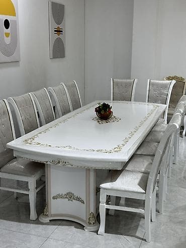 dinner table: Стол и стул для зала, цвет - Белый — 2