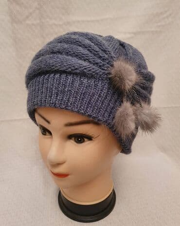 брендовые вещи оригинал: Шапка, Пряжа, Вязаная модель, Со стразами — 7