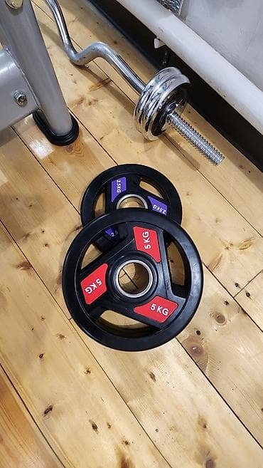 Спорт и хобби: Блины 3х хватные, профессиональный. обрезиненные 1кг — 1