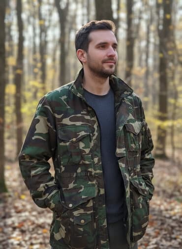 спортивное оборудование: Зимняя камуфляжная куртка, бушлат Отлично держит тепло и защищает от — 1