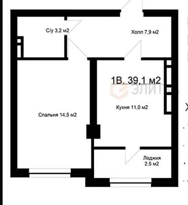 75000: 2 комнаты, 65 м², Элитка, 14 этаж, ПСО (под самоотделку) — 1