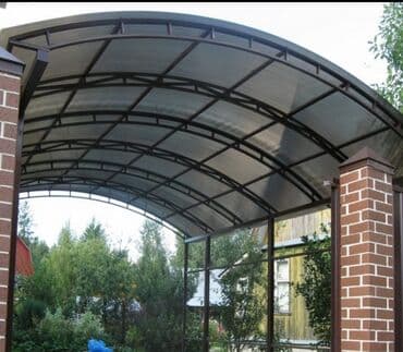 четверка диван: Навес, Арочный, Металл, Поликарбонат, Установка — 7