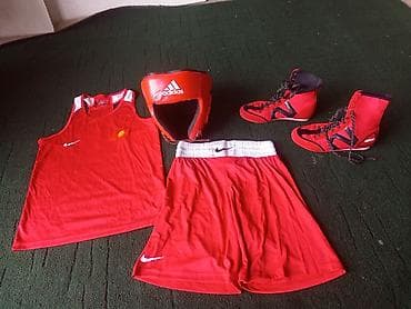 кыргыз кийимдер: Боксерский комплект (красный) Состав: - Майка Nike красная, легкая — 1