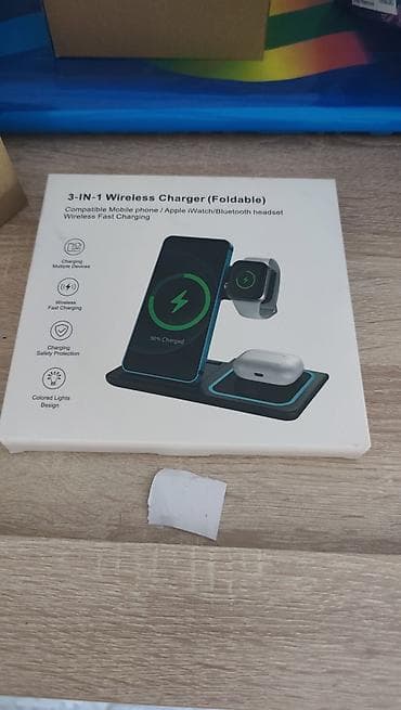 mobile holder: 3‑в‑1 складная беспроводная зарядная станция Описание: - — 1
