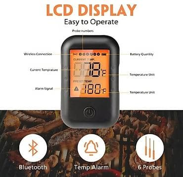термометр кухонный: Умный беспроводной термометр для барбекю с многоканальными щупами — 6