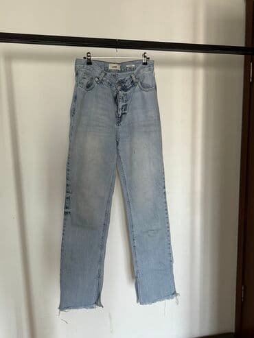 женская джинсовая одежда больших размеров: Джинсы, Трубы, Высокая талия, M — 1