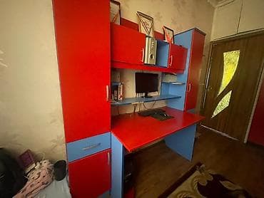 набор бокс: Детская гарнитура, Для девочки, Для мальчика, ДСП, цвет - Красный — 2