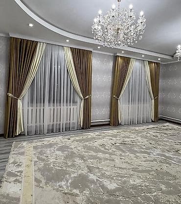 Комплект портьер и тюля для гостиной - Двухслойные портьеры: наружный lalafo.kg да Комплект портьер и тюля для гостиной - Двухслойные портьеры: наружный