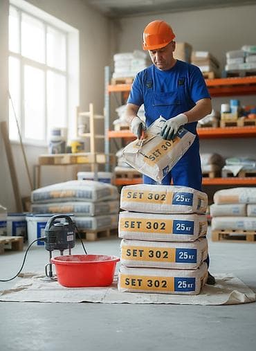 Мешок строительной смеси SET 302 весом 25 кг. Подходит для различных