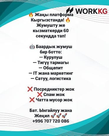 WORKKG — новая платформа в Кыргызстане для быстрого подбора работы и