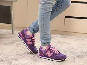 574: Кроссовки New Balance 574, размер 36. - Цвет: фиолетовый с розовыми — 2