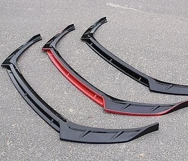 занижена: Юбка переднего бампера Kia, цвет - Черный — 3