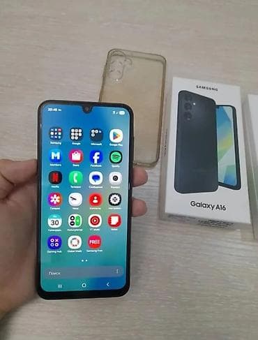 самсунг а: Samsung Galaxy A16, Б/у, 128 ГБ, цвет - Черный, 2 SIM — 2