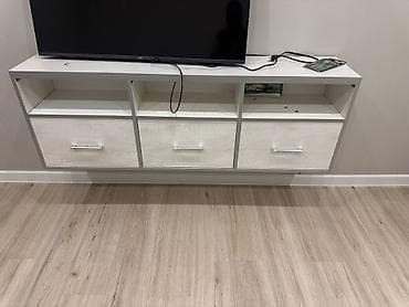 Тумба и подставка для телевизора, Подвесная, ЛДСП, цвет - Серый