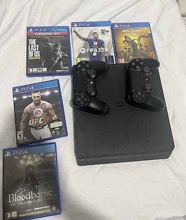 PlayStation 4 Slim (черная) Комплектация: - Консоль PS4 Slim - 2