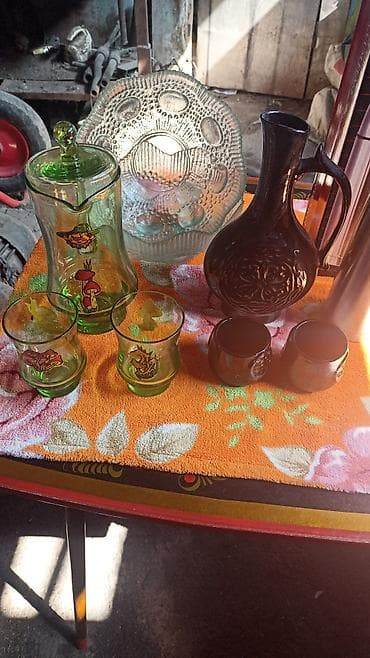 декаративные цветы: Набор посуды и стекла микс (разные позиции) Состав по фото: - — 3