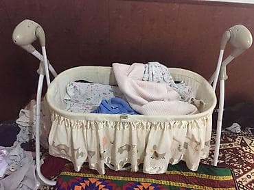 манеж с люлькой: Люлька, Качалка, Металл, цвет - Бежевый — 5