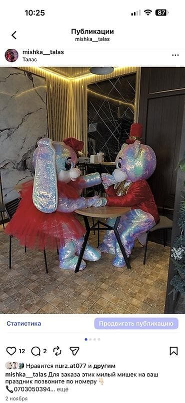 Улуттук кийимдер: Здравствуйте, продается пара в сияющих костюмах мишки для аниматоров — 4