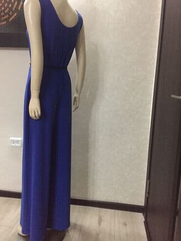 вязаные платья на лето: Күнүмдүк көйнөк, Күз-жаз, Узун модель, Трикотаж, M — 2