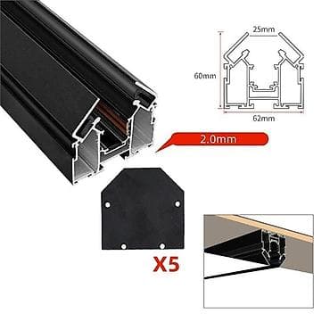 куплю лампы: 380 сом метр Встраиваемый магнитный трековый профиль для гипсакордон и — 3