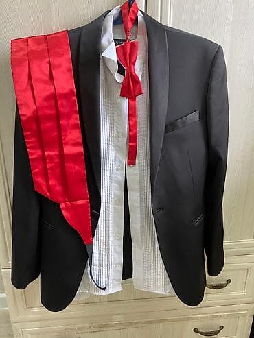 Мужской смокинг. Италия. Костюм двойка. Пиджак и брюки. Рубашка