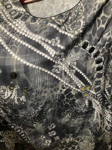 туника со стразами: 1.Шелковая нарядная туника с камнями на корпоратив, б/у но в отличном — 3