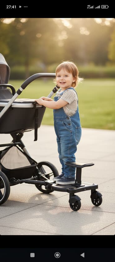 современные коляски для новорожденных: Коляска, цвет - Черный, Новый — 1