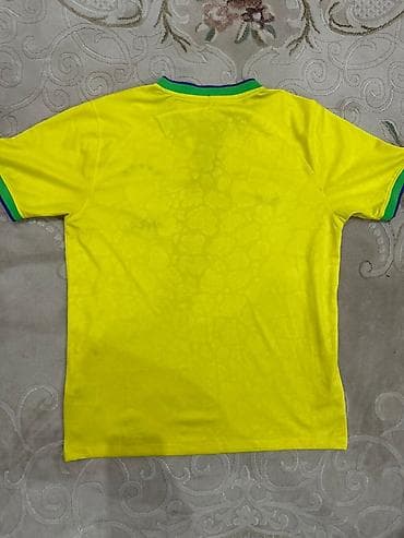 национальная рубашка: Мужская футболка, M, Nike, Б/у, цвет - Желтый, Самовывоз — 3