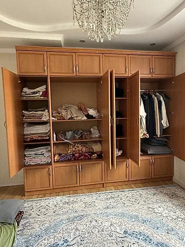 Спальный гарнитур, Б/у, Шкаф, Кыргызстан, ДСП, Самовывоз, цвет - Оранжевый — 3