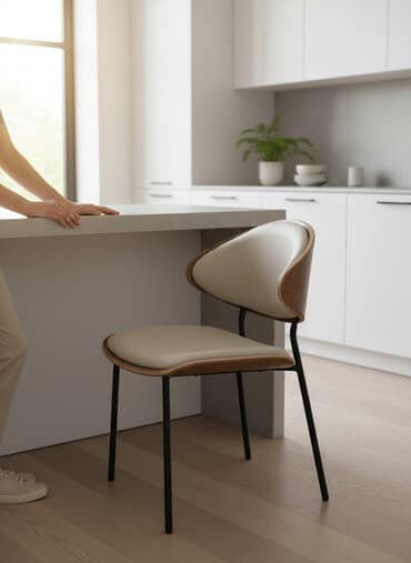 Стул для кухни, Другой материал, цвет - Бежевый