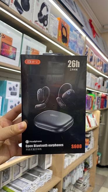 so dimm: BYZ S608 — открытые Bluetooth-наушники с заушным креплением и зарядным — 2