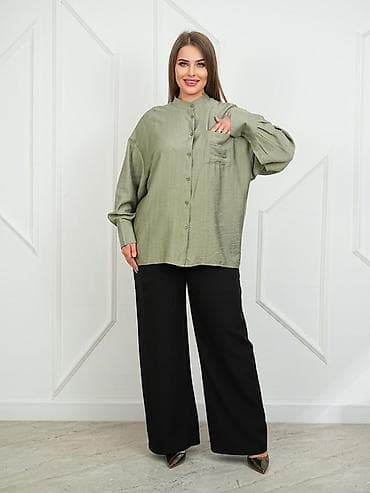 Жеке буюмдар: Женская блузка с воланами на рукавах - Цвет: ярко‑красный - Фасон — 4