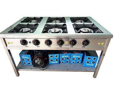 Профессиональная газовая плита на 6 конфорок - Тип: напольная газовая
