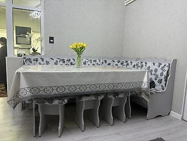 куплю кухонный уголок: Кухонный стол и стул, цвет - Серый — 4