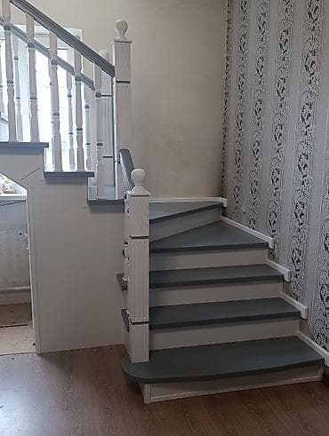 Рекламное оборудование: Лестница тепкич заказ алабыз Карагач . сосна. фанера шпон менен — 9