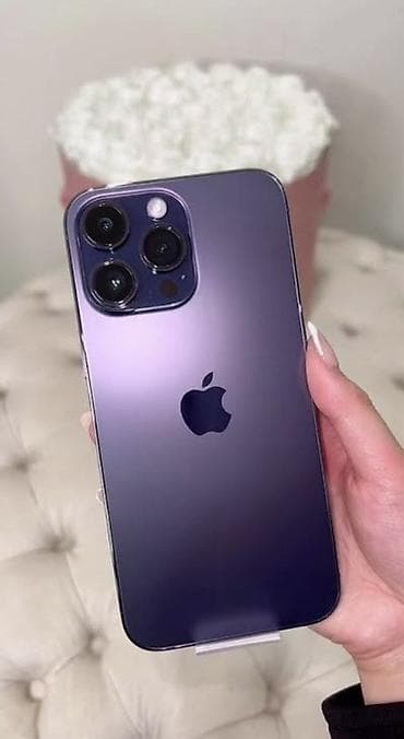 tab a7 lite: IPhone 14 Pro Max, Б/у, 256 ГБ, Deep Purple, Зарядное устройство, Чехол, 79 % — 1