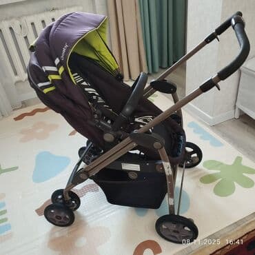 трехколесные прогулочные коляски: Коляска, цвет - Коричневый, Б/у — 9