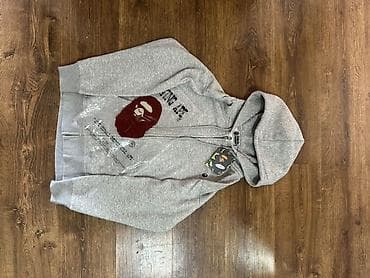 Толстовкалар: Худи A Bathing Ape (BAPE) на молнии - Цвет: меланжевый серый - Фасон — 3