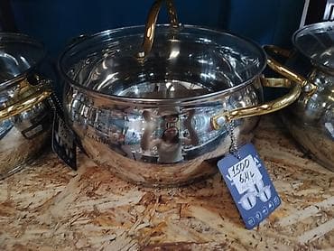 silver kitchen: Кастрюля из нержавеющей стали с крышкой - Объем: 6,4 л (указано на — 2