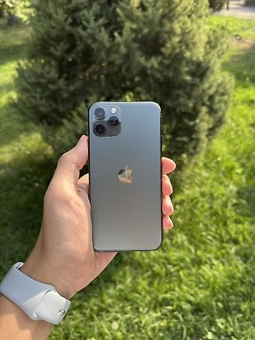 aphone 11: IPhone 11 Pro, Б/у, 512 ГБ, Matte Midnight Green, Зарядное устройство, Защитное стекло, Чехол, 100 % — 1