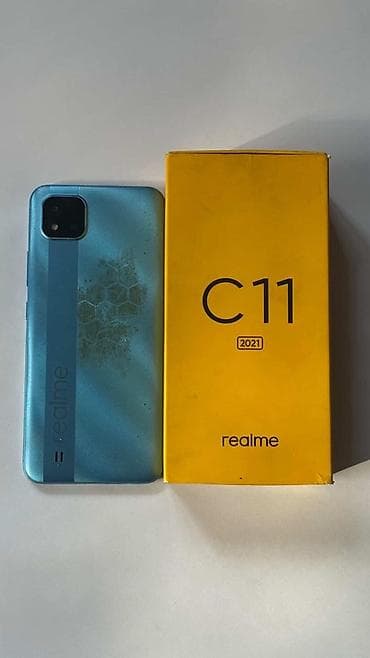 телефон релми: Realme C11 (2021), Б/у, 32 ГБ, цвет - Голубой, 2 SIM — 4