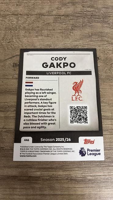 Коди Гакпо (Liverpool) — “Headlines”, Topps Premier League 2026 — 2