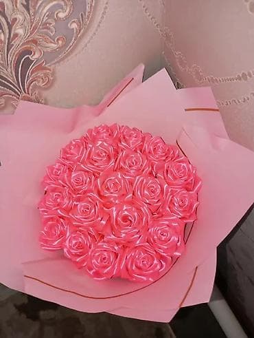 часы hublot бишкек: Атлас Лентадан жасалган кооз роза гул букет.Кол менен жасалат — 3