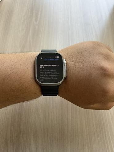 сколько стоит xs: Apple Watch Ultra (49 мм), титановый корпус, чёрный ремешок Ocean — 2