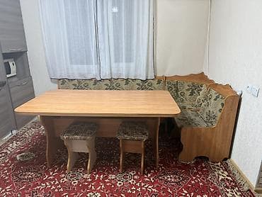 бу кухонный уголок: Кухонный стол и стул, цвет - Коричневый — 1