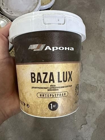 Суу негизиндеги боёк, Арона, Ички иш үчүн, түсү - Ак, 1 кг, Күңүрт, Антибактериалдык — 1