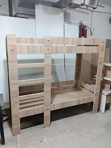 bunk bed: Двухъярусная кровать из ЛДСП, цвет дуб с выразительной древесной — 3