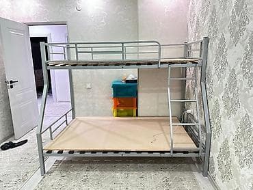 Комплектующие для мебели: Двухъярусная кровать с металлическим каркасом - Прочная стальная — 2