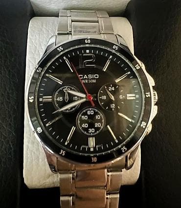 Классические часы часы, Casio, Япония, Водонепроницаемые, Мужские, Б/у